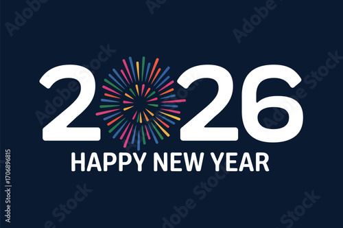 Happy new year celebration greeting card vector template
