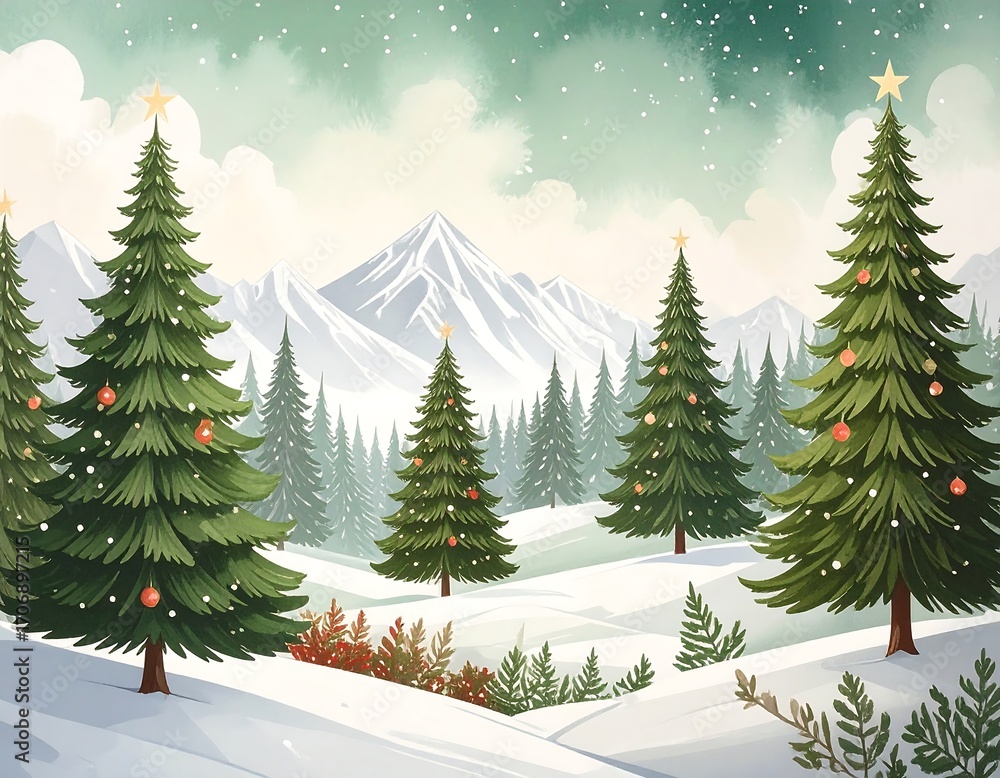 Obraz premium Winter wonderland Christmas scene