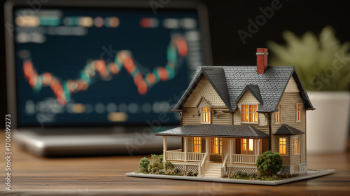 Warm light glowing mini house