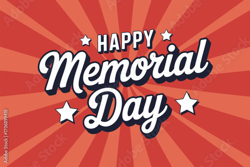 Happy memorial day patriotic celebration graphic design