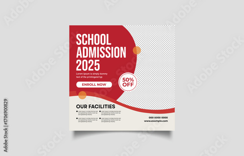 School Admission Advertisement for the Year 2025 with Discount Offer and Facility Details for Enhanced Educational Opportunities