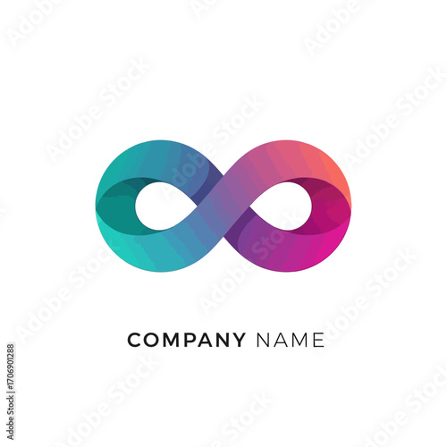 Colorful Gradient Infinity Symbol Logo Design.