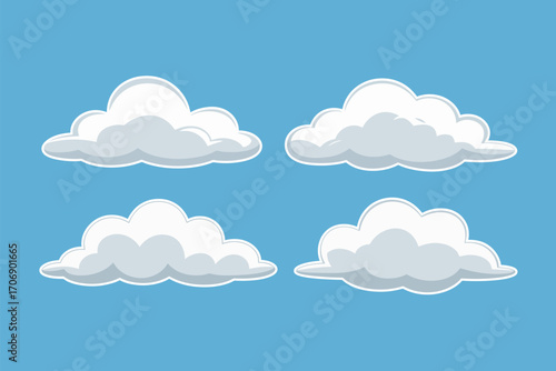 Cartoon clouds vector illustration sky cloudscape graphics