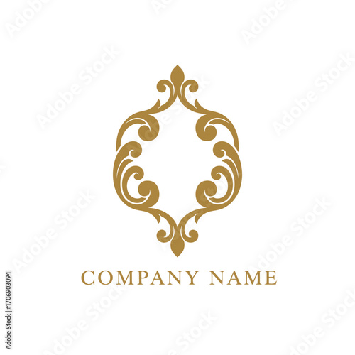 Elegant Golden Ornate Flourish Design for Company Branding.