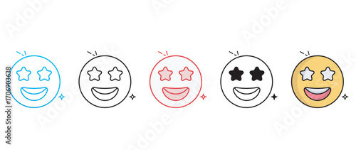Star Emoji icon design with white background stock illustration