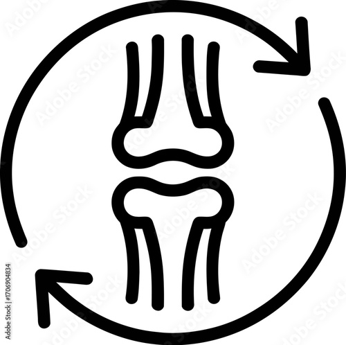 Knee joint health regeneration therapy icon illustration