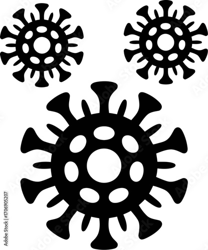 Abstract representation of virus particles, symbolizing illness and health concerns