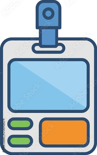 Digital identification badge with lanyard for access and security