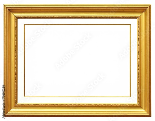 Gold picture frame with white mat