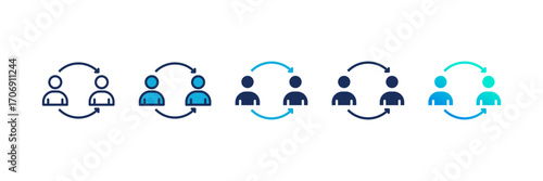 Connection icon set multiple style collection