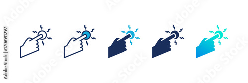 Interact icon set multiple style collection
