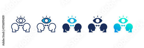 Eye Contact icon set multiple style collection