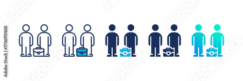 Colleagues icon set multiple style collection