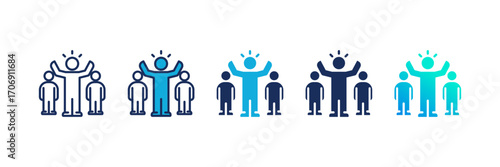 Leadership icon set multiple style collection
