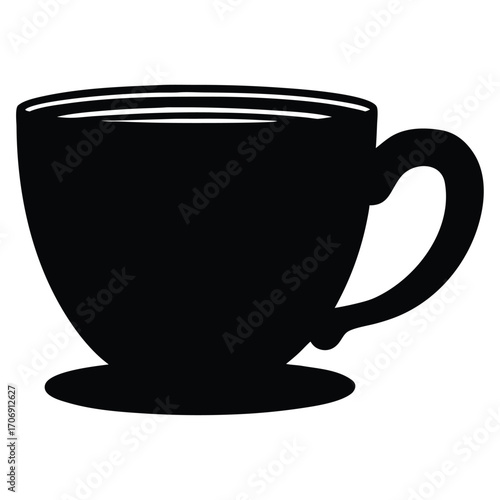 A black silhouette of a hot cocoa mug