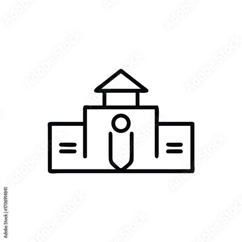 University Building Icon, College Campus Icon, Academic Institution Icon, Education Center Icon, Higher Learning Icon