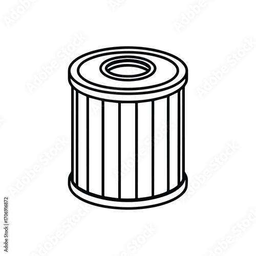 oil filter outline vector illustration line art