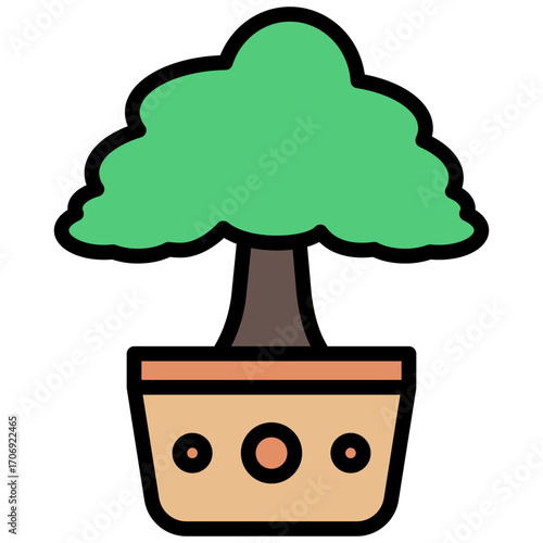 Plant Pot Icon Mini Illustration Icon. Use For Modern Concept, Print, Ui, Ux Kit, Web And App Development. Vector Related To Office, Education, Examination And More