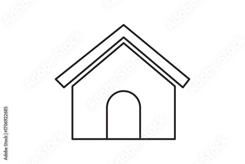 Isolated house icon on a white background, a symbol for home and real estate business