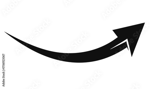black arrow flat style icon on transparent background. arrow icon for your website design, logo, app, ui. arrow indicated the direction symbol. curved arrow sign.