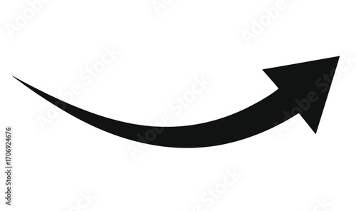 black arrow flat style icon on transparent background. arrow icon for your website design, logo, app, ui. arrow indicated the direction symbol. curved arrow sign.