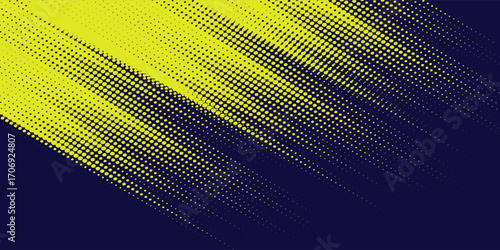 Yellow halftone on blue background. Vector dotted sparkles or halftone shine pattern texture Pop Art Style Background. vector eps10