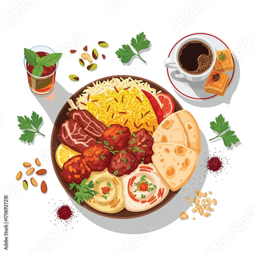 Delicious Middle Eastern Feast A Colorful and Flavorful Culinary Experience
