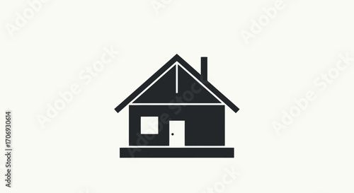 Minimalist House Icon Illustrating Home Ownership and Real Estate Concepts for Website Design, Mobile Apps, and Educational Materials