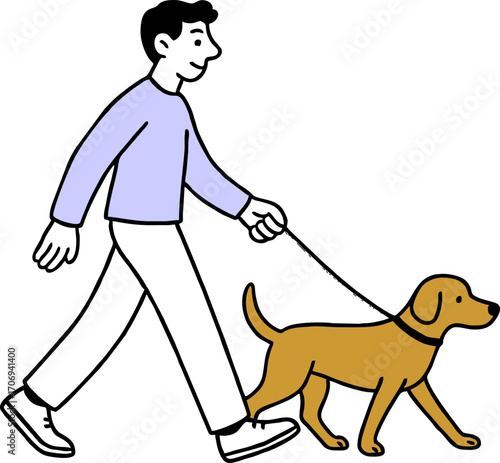 Dog Walkers, people with dog walking,dog walk pet owner, man woman walking dog ilustration flat vector design