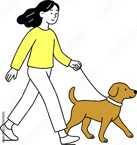 Dog Walkers, people with dog walking,dog walk pet owner, man woman walking dog ilustration flat vector design