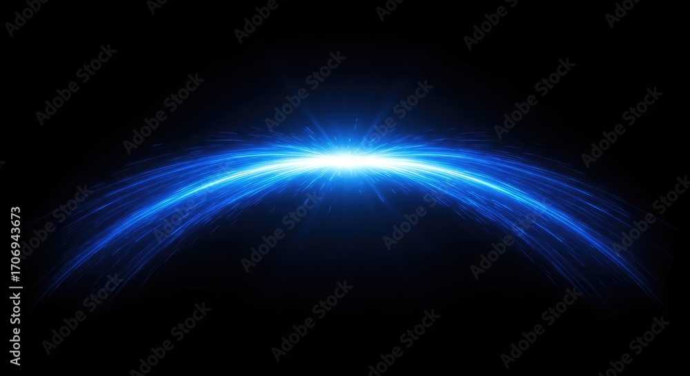 Obraz premium Glowing Abstract Blue Light Beam Overlay Effect Graphic Element