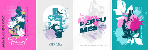 Explore Stylish Perfume Designs That Beautifully Combine Floral Elements and Grunge silhouette Effects