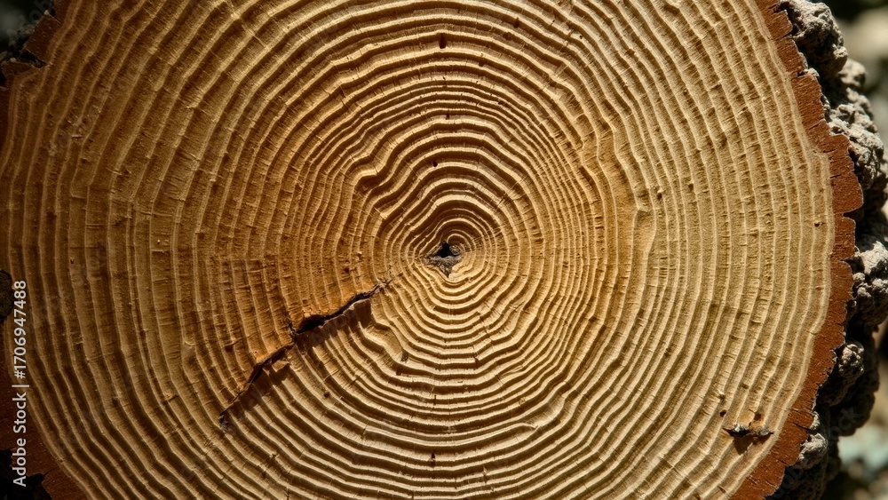 Fototapeta premium Clear texture of wood chip cross-section