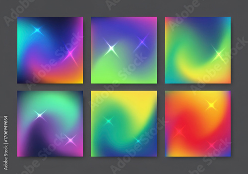 Vibrant gradient backgrounds with sparkling light effects