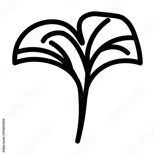 leaves tea line icon