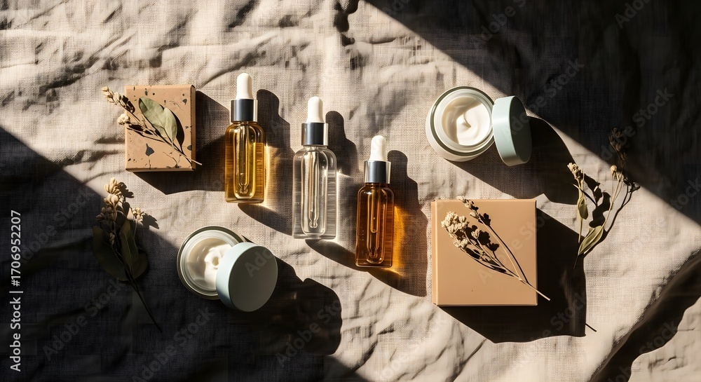 Fototapeta premium Organic Skincare Flat Lay