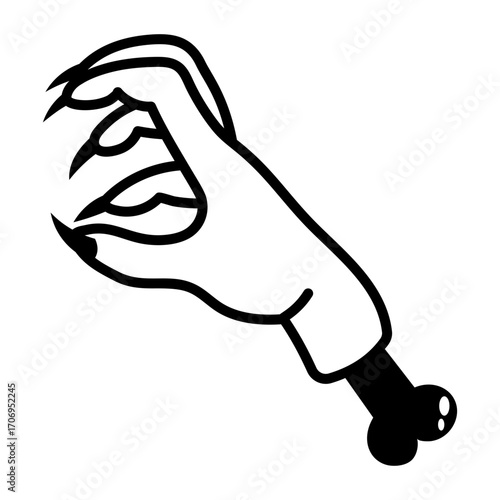 A doodle style icon showing a witch hand
