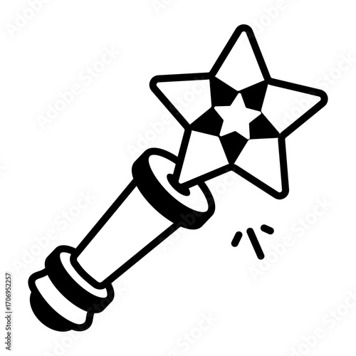A doodle style icon showing a magic wand
