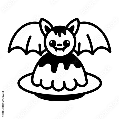 A sketchy style icon showing a spooky bat
