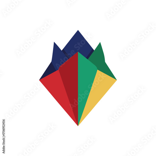Abstract geometric mountain peak logo design.