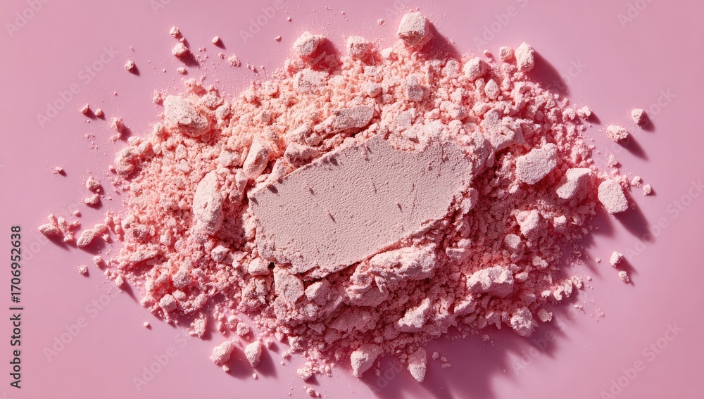 Fototapeta premium Crumbled Pink Powder Cosmetic
