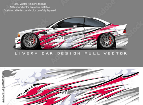 car livery graphic vector. abstract grunge background design for vehicle vinyl wrap and car branding	