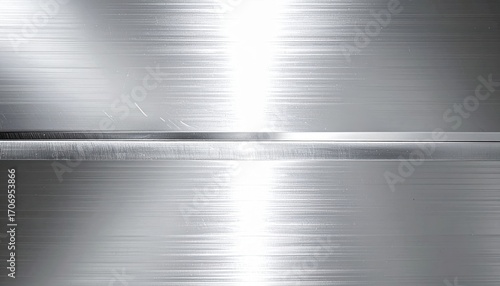 Brushed aluminum horizontal grain subtle specular and center copy space corporate clean metal background
