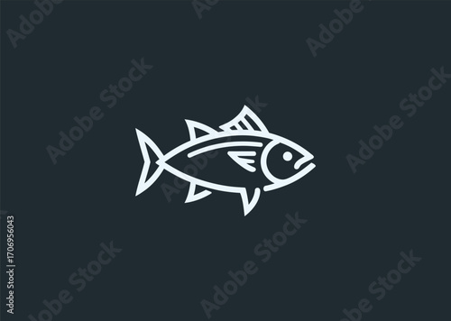 A line art logo of a tuna fish, symbolizing agility, energy, and the ocean