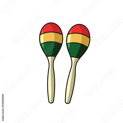 Mexico marakas music instrument symbol template