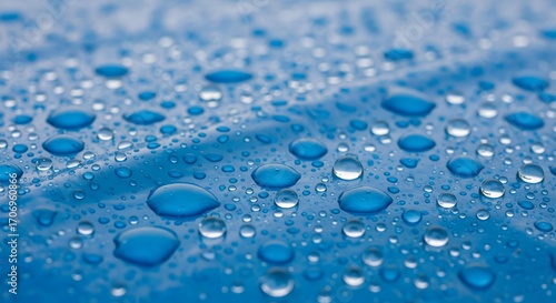 Wallpaper Mural Glossy Blue Plastic Surface with Water Droplets – Macro Photography Torontodigital.ca