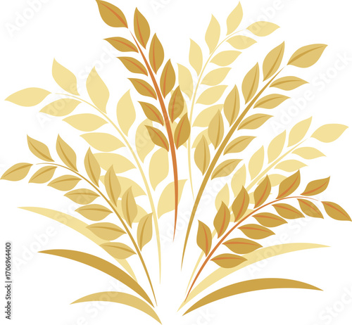 Golden wheat bushes decorate the harvest