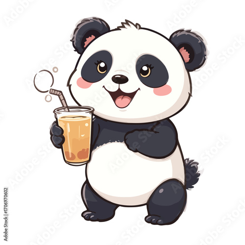 Cute Panda with a Drink