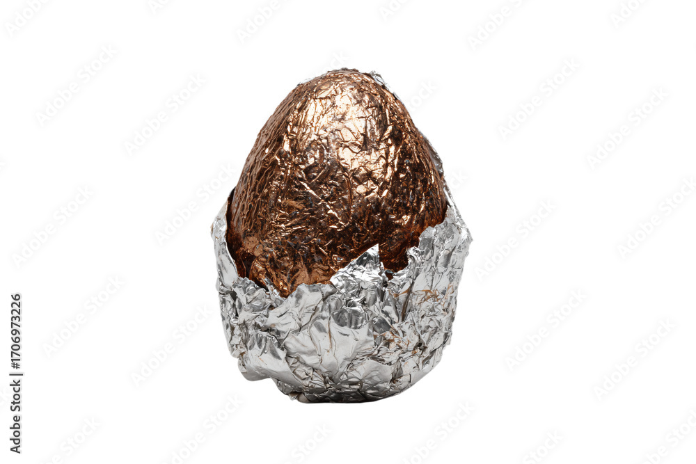 Fototapeta premium a chocolate egg in a foil wrapper