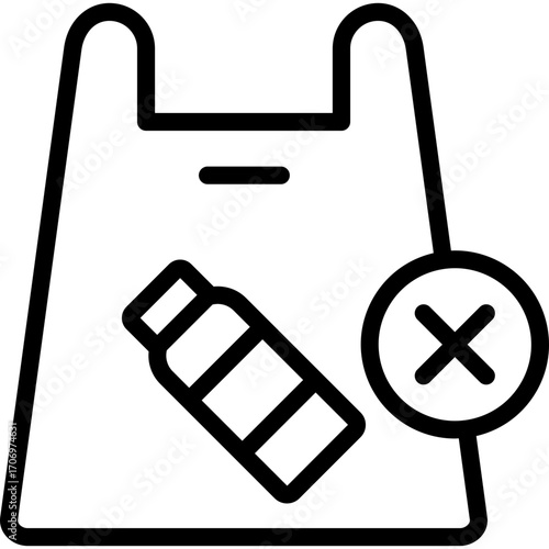 plastic free icon illustration design with outline